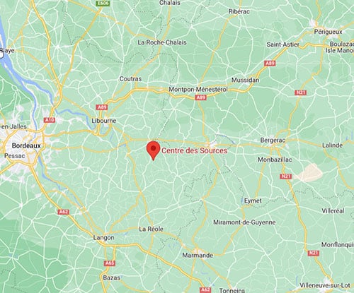 La terrasse du Centre des Sources en Gironde